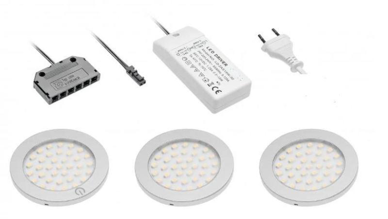 Διακόσμηση κουζίνας Σετ φωτισμού κουζίνας με 3 σποτ με διακόπτη, φωτισμός ζεστό λευκό 1208963267