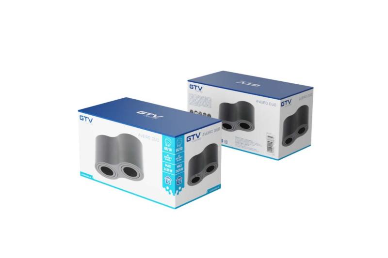 Διακοσμητικό Φωτιστικό Οροφής AVEIRO DUO αλουμινίου 160x80x85mm IP20 max 20W*2 στρογγυλό μαύρο. 1208963826