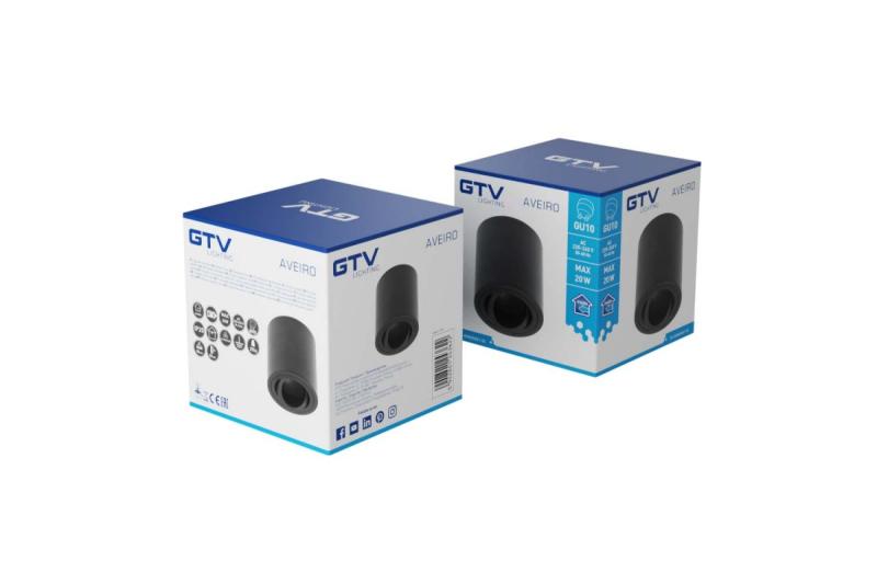 Διακόσμηση Οροφής AVEIRO αλουμίνιο 80x85mm IP20 max 20W στρογγυλό μαύρο. 1208963830