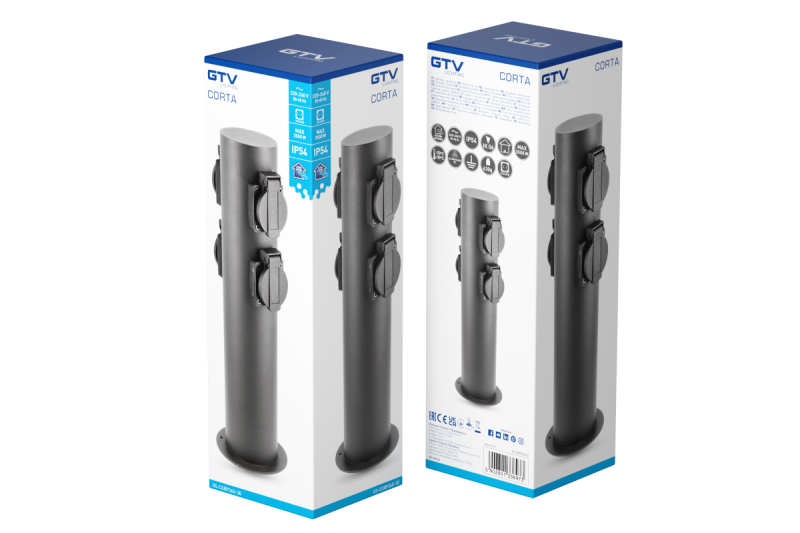 Διακόσμηση Κηπουρικός στύλος CORTA-P 36 IP54 AC220-240V 50-60Hz 4*Schucko πρίζα max. 3500W στύλος γραφίτη. 1208963859