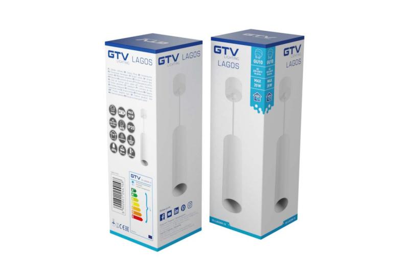 Διακόσμηση Κρεμαστό φωτιστικό LAGOS GU10 αλουμίνιο IP20 μέγιστο. 20W λευκό 1208963910