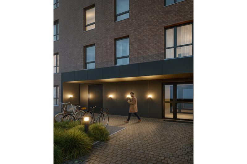 Decoρί λάμπα κήπου LARGO-AU E27 MAX.15W IP44 AC220-240V 50-60Hz φωτιστικό τοίχου με ίσια κορυφή σε γραφίτη χρώμα. 1208963916