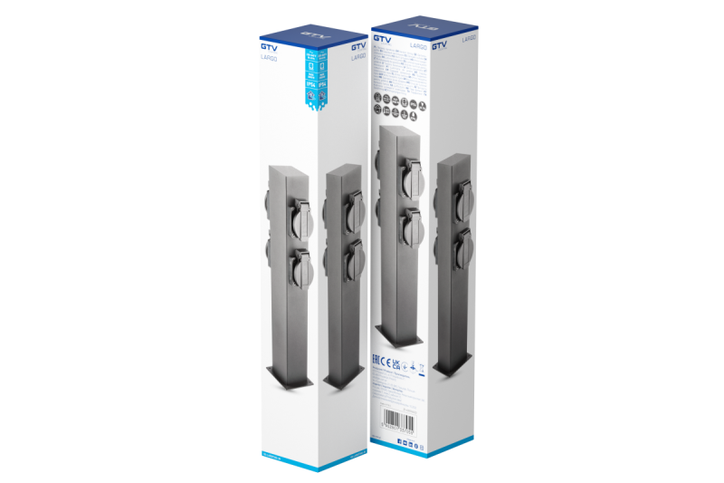 Διακόσμηση Κηπουρικός στύλος LARGO-P 36 IP44 AC220-240V 50-60Hz 4*πρίζα schuko μέγ. 3500W στύλος γραφίτη. 1208963917