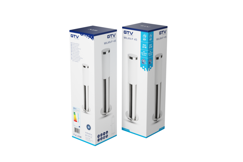 Διακόσμηση Φωτισμός κήπου MILAN-P 45 E27 MAX.40W IP44 AC220-240V 50-60Hz στύλος από ανοξείδωτο χάλυβα. 1208963944