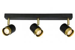 Διακοσμητικό φωτιστικό οροφής ORIO αλουμινίου 43.0x5.5x14.0 IP20 3*GU10 max. 50W στρογγυλό μαύρο. 1208963967