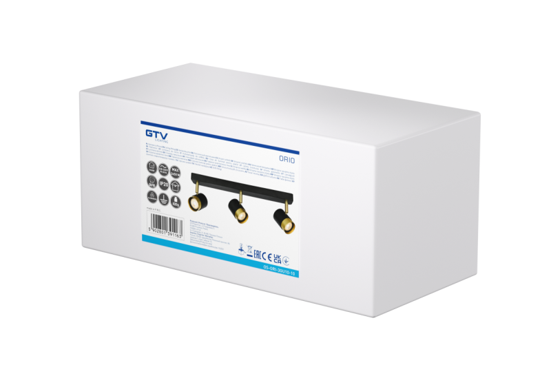 Διακοσμητικό φωτιστικό οροφής ORIO αλουμινίου 43.0x5.5x14.0 IP20 3*GU10 max. 50W στρογγυλό μαύρο. 1208963967