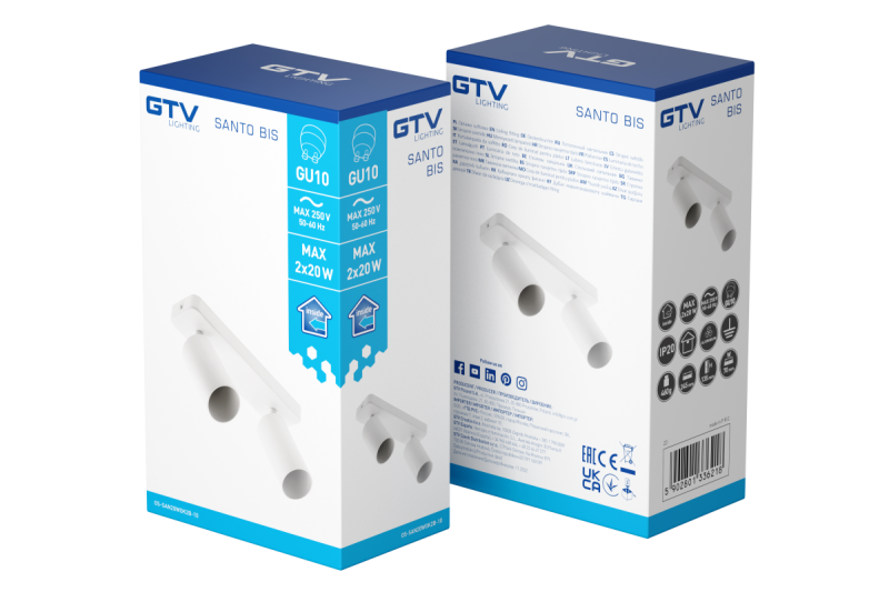 Dekor Οροφής Φωτιστικό SANTO BIS αλουμινίου IP20 μέγ. 20W*2 διπλό στρογγυλό λευκό. 1208964000