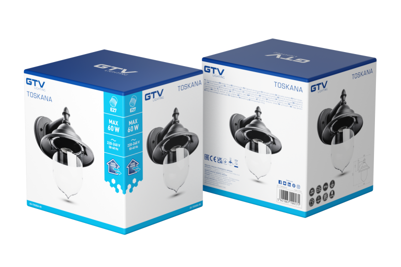 Deco Εξωτερικός Φωτισμός TOSKANA-AD E27 MAX.60W IP54 AC220-240V 50-60Hz ματ μαύρο 1208964026