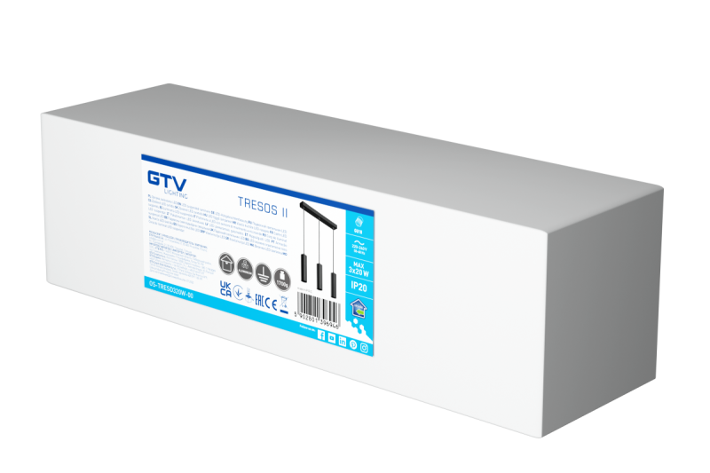 Deco Κρεμαστό φωτιστικό TRESOS II 3xGU10 αλουμίνιο IP20 max. 3x20W μαύρο. 1208964030