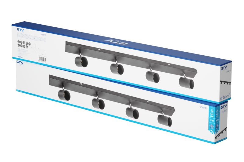 Decoροφή φωτιστικό VENETO IP20 max. 20W 4 x GU10 στρογγυλό μαύρο. 1208964042