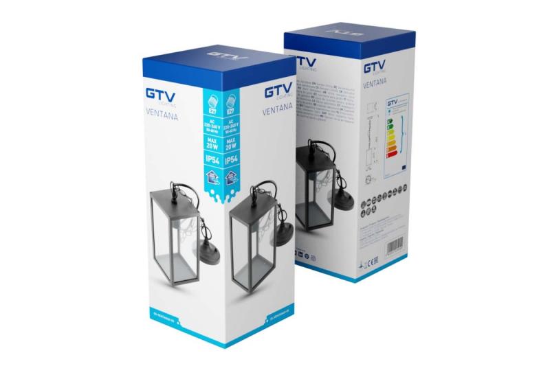 Διακόσμηση Κρεμαστό φωτιστικό κήπου VENTANA-H E27 MAX.20W IP54 AC220-240V 50-60Hz μαύρο. 1208964047