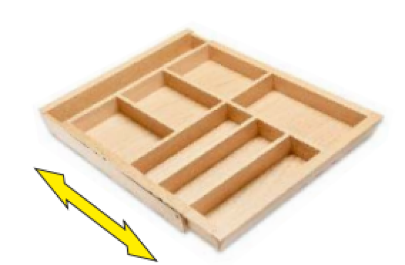 Διακοσμητική θήκη μαχαιροπίρουνων Cutle για την κουζίνα, ρυθμιζόμενο ένθετο για ντουλάπια 600-1000mm 1208966291