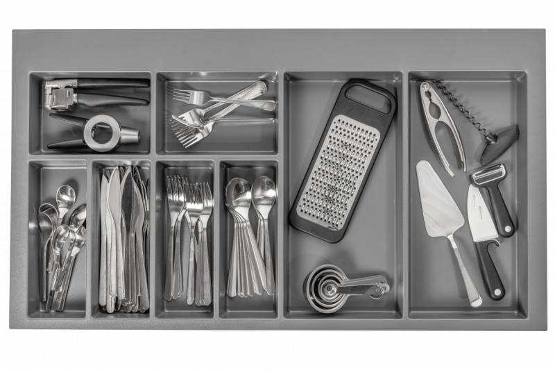 Decor Cutle Καλαθάκια για μαχαιροπίρουνα Εισαγωγή για συρτάρι κουζίνας 900 Ανθρακί 1208966382