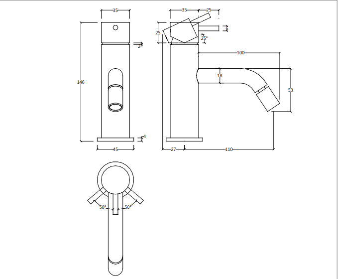 Waterevolution Flow bidetkraan PVD geborsteld licht goud T120WGE