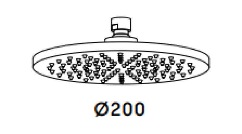 Waterevolution Flow κεφαλή ντους 200 mm PVD Light Gold T1643WGE