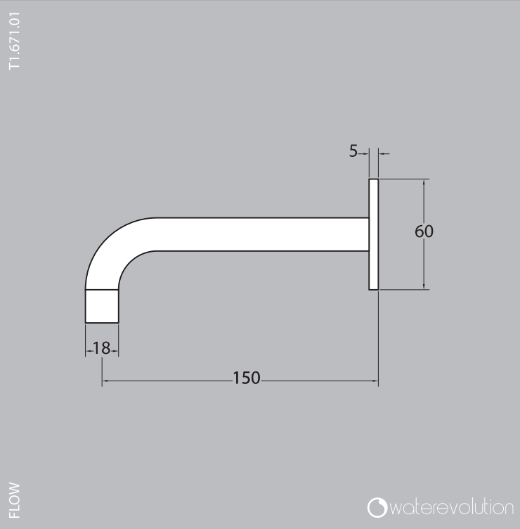 Waterevolution Flow μπανιέρα 15cm βουρτσισμένο ανοιχτό χρυσό T167115WGE