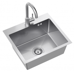 Quadri Dixton 50 σετ με ανοξείδωτο νεροχύτη 500x450 mm με οπή για μπαταρία και ανοξείδωτη κουζίνα μπαταρία Coventry