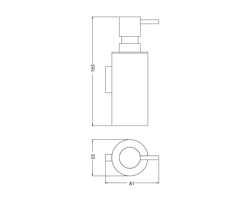 Waterrevolutie Diepe hangende zeepdispenser Gun Metal A226GME