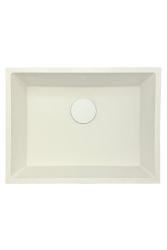 GraniteMy Universal γρανιτένιος λευκός νεροχύτης 55x40 εκ. λευκός επιτραπέζιος, υποκαθήμενος και εντοιχισμένος με λευκό βύσμα 1208967153