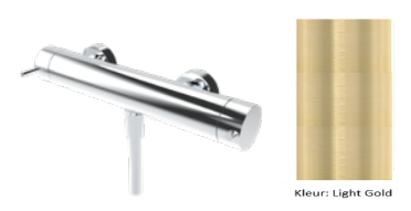 Ντους θερμοστάτης Waterevolution Flow με σετ ντους στρογγυλό PVD ανοιχτό χρυσό T140TNRWGE