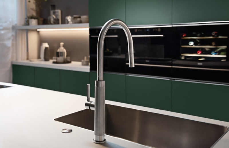 Φράνκε Mythos Masterpiece κουζίνας με J στόμιο και αποσπώμενο ψεκαστήρα, πλήρως από ανοξείδωτο χάλυβα 115.0711.554