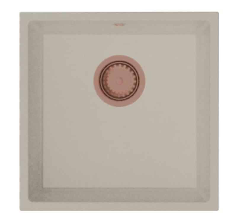 GranitMy Universal γρανίτης μπεζ νεροχύτης άμμου 40x40 cm επιτραπέζιος, υποκατασκευή και ενσωματωμένος με χάλκινη τάπα 1208967210