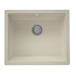 GraniteMy Universal γρανιτένιος μπεζ νεροχύτης άμμου 50x40 cm επιφάνειας, υποδομής και ενσωματωμένης εγκατάστασης με ανοξείδωτο πώμα 1208967219.
