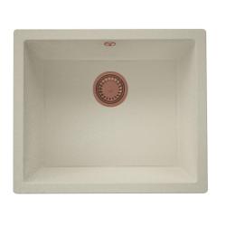GranitMy Universal γρανίτης μπεζ άμμο νιπτήρας 50x40 cm επιφάνεια, υποκατασκευή και ενσωμάτωση με χάλκινη τάπα 1208967221