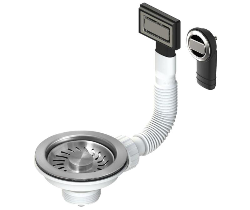 Σετ βύσματος νιπτήρα Granitemy από ανοξείδωτο χάλυβα, σετ αποχέτευσης νεροχύτη συμπεριλαμβανομένης της περισσείας νερού σε στρογγυλό και ορθογώνιο σχήμα 1208967254