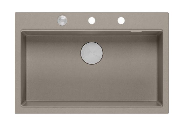 Quadri Hard Rock ταουπ γρανιτένιος επιτραπέζιος μεγάλος νεροχύτης 76x50εκ, περιλαμβάνει ανοξείδωτο πώμα και αξεσουάρ 1208967270.