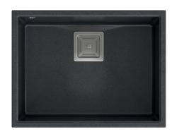 Quadri Quadrangle ανθρακί γρανίτης νιπτήρας υποβολής 55x42cm με ανοξείδωτο βύσμα 1208967273