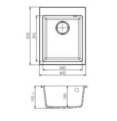GraniteMy Bremen γρανίτης νεροχύτης 40x50 εκ. μαύρος επιφάνειας, υποδομής και εντοιχισμένος με τρύπα για βρύση με μαύρο φις 1208967281