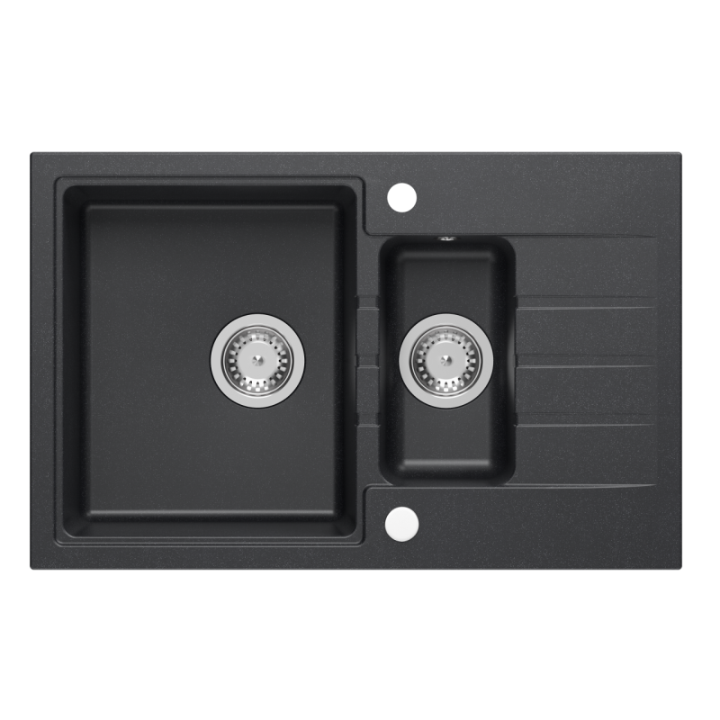 Quadri Cardigan ανθρακί 1,5 γρανιτένιος επιτραπέζιος νεροχύτης με αποστραγγιστική επιφάνεια αναστρέψιμος 78x50εκ 1208967381