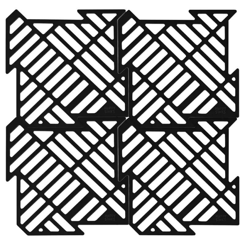 Magisso Happy Sink  Παζλ μαύρο προστατευτικό δαπέδου 4 τεμάχια για νεροχύτη μαύρο 32,5 x 32,5 cm 1208967385