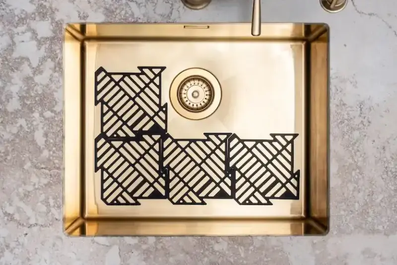 Magisso Happy Sink  Παζλ μαύρο προστατευτικό δαπέδου 4 τεμάχια για νεροχύτη μαύρο 32,5 x 32,5 cm 1208967385