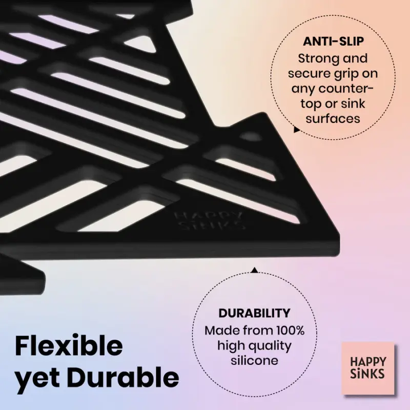 Magisso Happy Sink  Παζλ μαύρο προστατευτικό δαπέδου 4 τεμάχια για νεροχύτη μαύρο 32,5 x 32,5 cm 1208967385