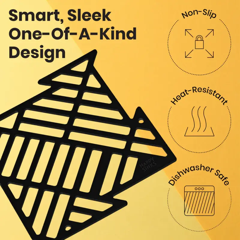 Magisso Happy Sink  Παζλ μαύρο προστατευτικό δαπέδου 4 τεμάχια για νεροχύτη μαύρο 32,5 x 32,5 cm 1208967385