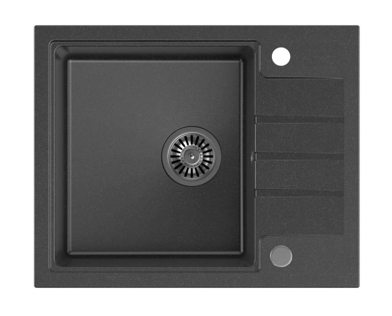 Quadri ζακέτα ανθρακί γκρι εντοιχισμένος νεροχύτης με επιφάνεια αποστράγγισης, αναστρέψιμος 62x50cm 1208967391