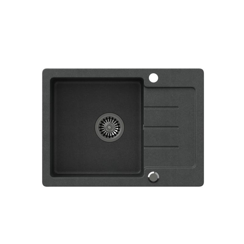 Quadri Kendal ανθρακί γρανίτης νεροχύτης με αποστραγγιστικό μέρος 60x44cm αναστρέψιμος 1208967400