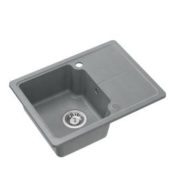 Quadri Kendal γκρι γρανίτης νεροχύτης 58x44cm με αποστραγγιστική επιφάνεια 1208967404