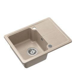 Quadri Kendal μπεζ άμμος γρανίτης νεροχύτης 58x44cm με αποστραγγιστική επιφάνεια 1208967405