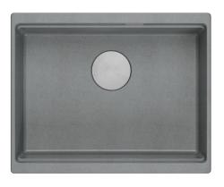 Quadri Newport II γρανίτης υποκατάστημα γκρι νεροχύτης 560x450mm με ανοξείδωτο πώμα και καπάκι αποχέτευσης 1208967456