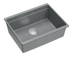 Quadri Newport II γρανίτης υποκατάστημα γκρι νεροχύτης 560x450mm με ανοξείδωτο πώμα και καπάκι αποχέτευσης 1208967456