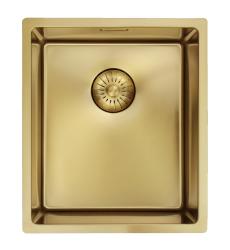 Pure.Sink Prestige νεροχύτης 34x40 cm PVD Χρυσό, ακτίνα 10 mm, για υποκατασκευή, επίπεδη ενσωμάτωση και επιφάνεια εγκατάστασης PPG3440-60