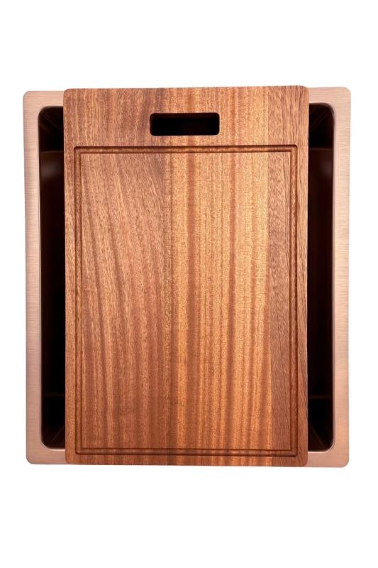 Pure.Sink Prestige νεροχύτης 34x40 cm PVD Χαλκός, ακτίνα 10 mm, για υποκατασκευή, επίπεδη ενσωμάτωση και επιφάνεια εγκατάστασης PPG3440-62