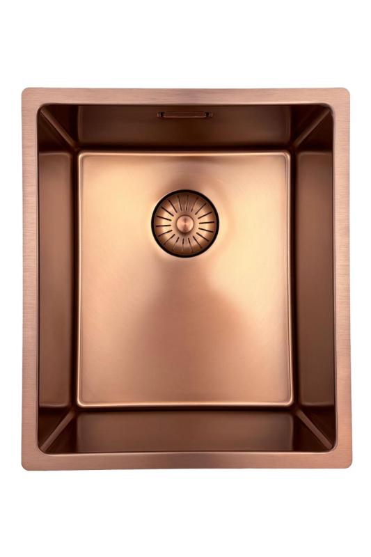 Pure.Sink Prestige νεροχύτης 34x40 cm PVD Χαλκός, ακτίνα 10 mm, για υποκατασκευή, επίπεδη ενσωμάτωση και επιφάνεια εγκατάστασης PPG3440-62