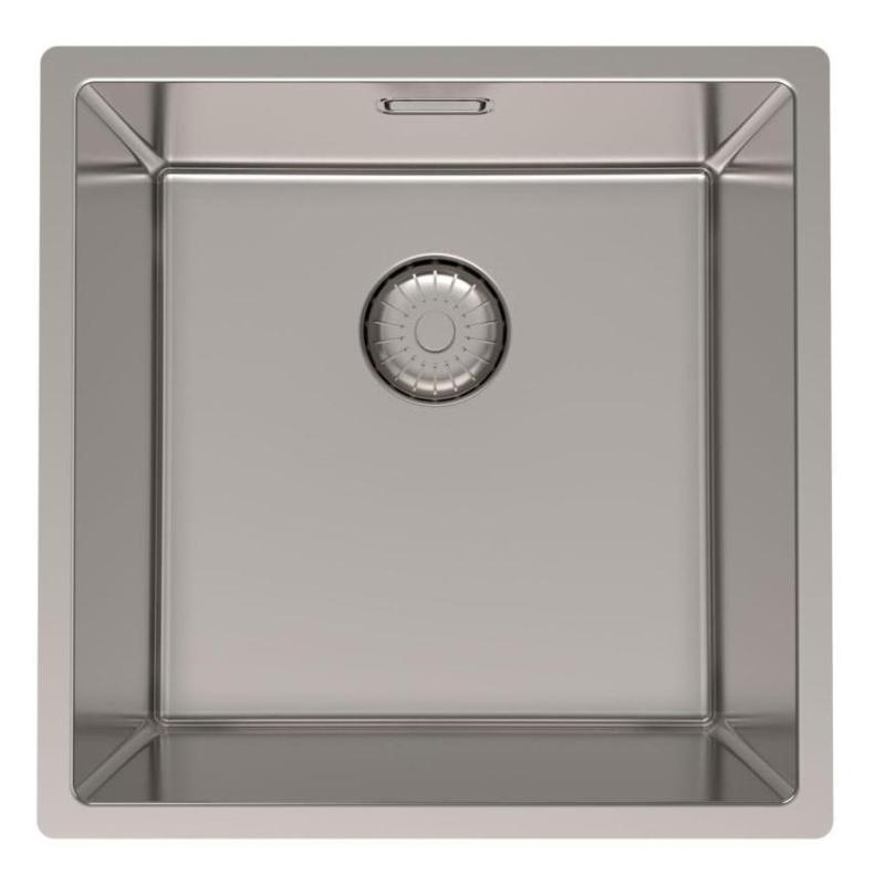 Pure.Sink Prestige νεροχύτης RVS 40x40 cm, ακτίνα 10 mm, για υποκατασκευή, επίπεδη ενσωμάτωση και επιφάνεια εγκατάστασης PPG4040-02