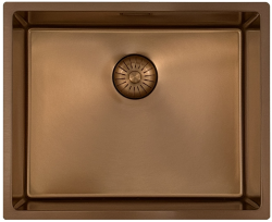 Pure.Sink Prestige νεροχύτης 50x40 cm PVD Χαλκός, ακτίνα 10 mm, για υποκατασκευή, επίπεδη ενσωμάτωση και επιφάνεια εγκατάστασης PPG5040-62