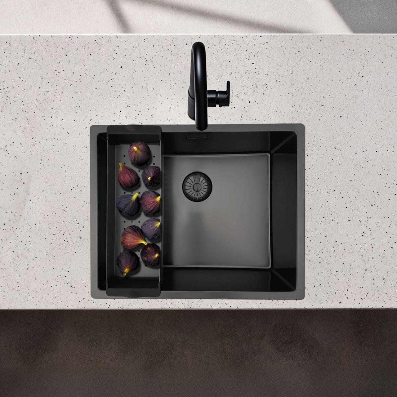 Pure.Sink Prestige ένθετο για νεροχύτη Gun Metal PPGCL40-61