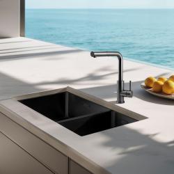 Pure.Sink Elite Steel Spark-S μπαταρία κουζίνας PVD Gun Metal με αποσπώμενο στόμιο PS8041-61